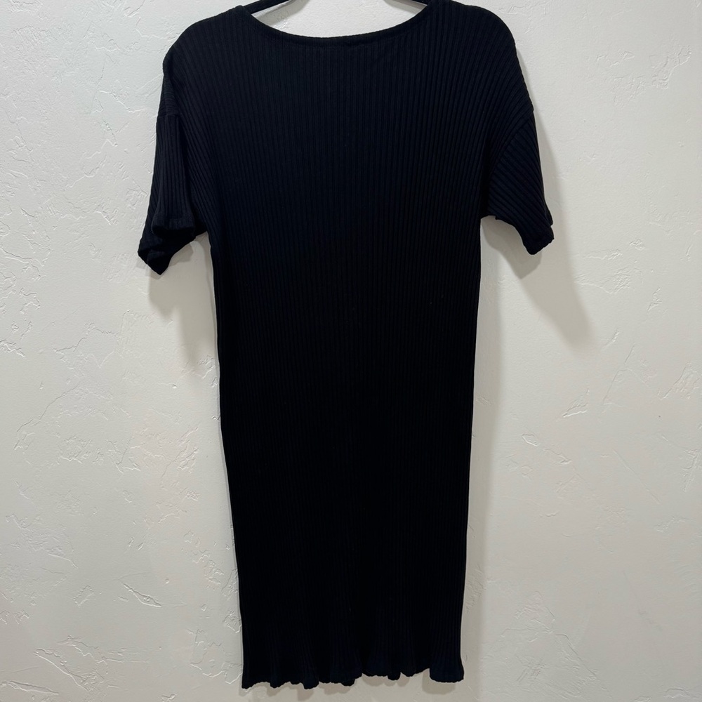 Eileen Fisher Ribbed Short Sleeve Tencel Stretch Bodycon Dress Women's Medium - Picture 6 of 12